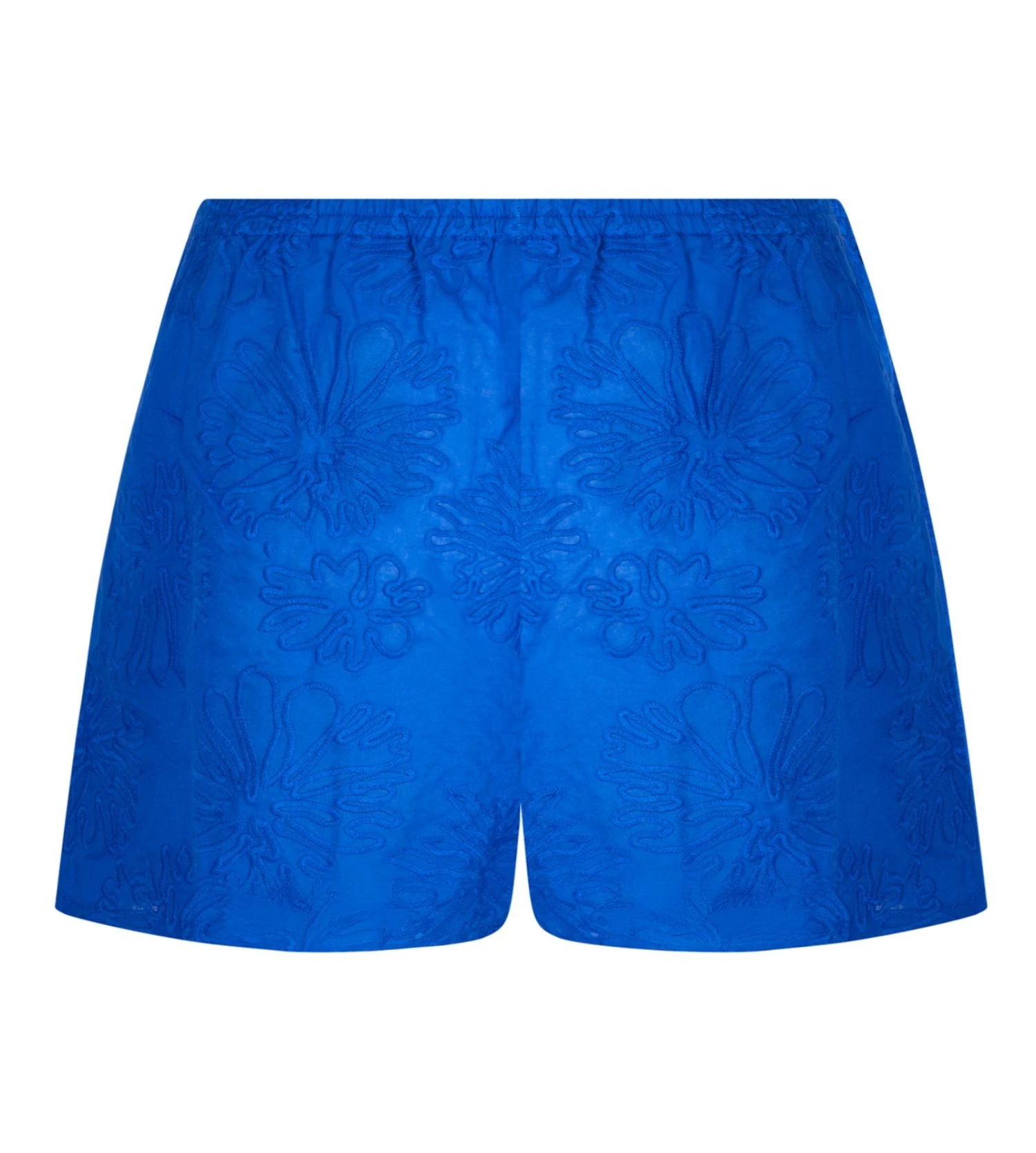 Short de Plage Antigel La Bohème Bleu Tonic – Coton Brodé à Motifs Végétaux 5 Short de Plage Antigel La Bohème Bleu Tonic – Coton Brodé à Motifs Végétaux – Image 3