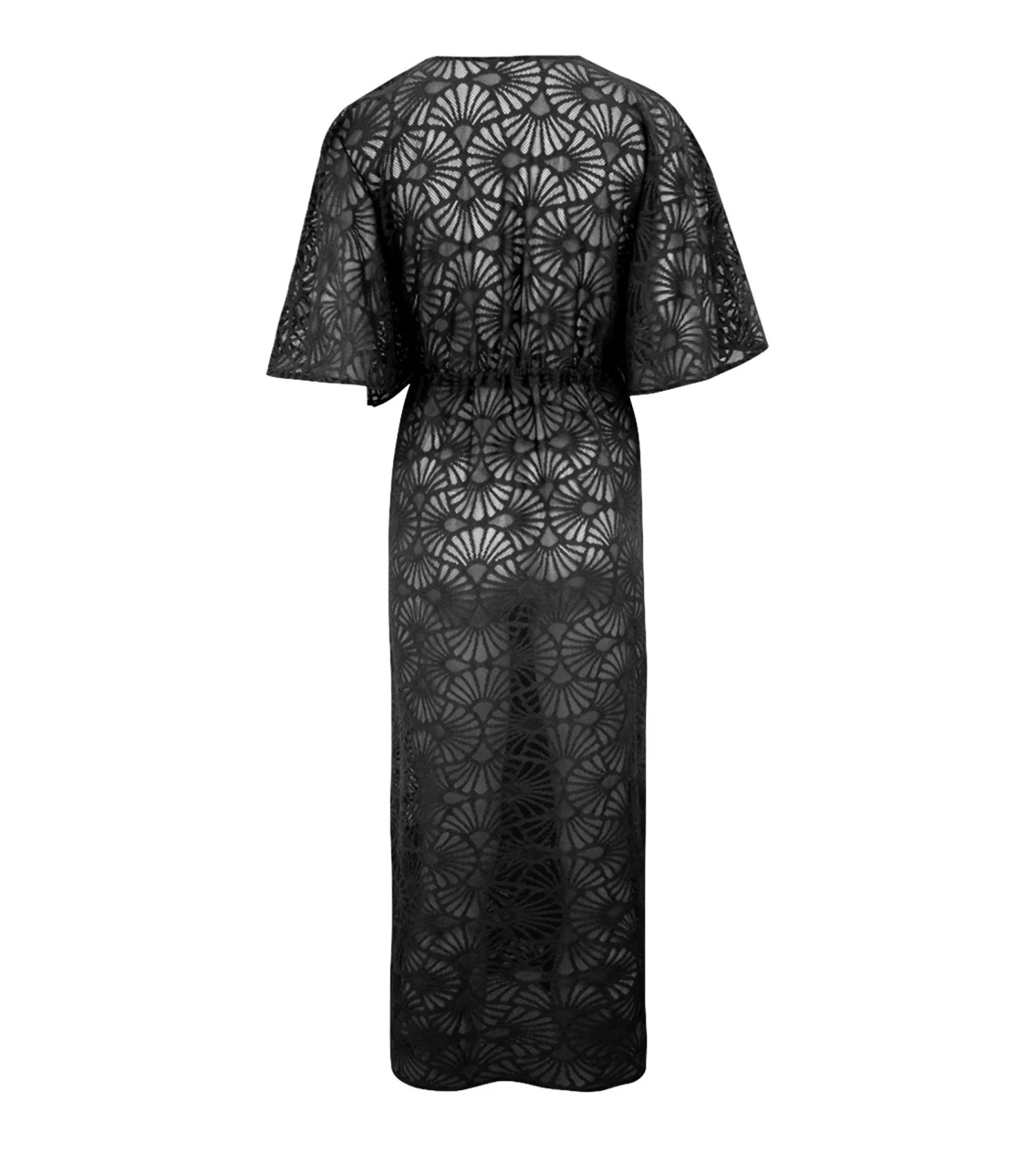 Kimono Long Ouvert LA MUSE DENTELLE Noir 8 Kimono Long Ouvert LA MUSE DENTELLE Noir – Image 6