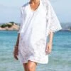 Tunique De Plage LA MUSE DENTELLE Blanc 1 Tunique De Plage LA MUSE DENTELLE Blanc -Lingerie Sipp la muse dentelle tunique 0001 blanc blanc