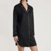 Calida Moonlight Dreams Noir - Chemise de Nuit Longue Boutonnée en Soie et Modal 1 Calida Moonlight Dreams Noir - Chemise de Nuit Longue Boutonnée en Soie et Modal -Lingerie Sipp liq ml ent bt 90cm 992 black