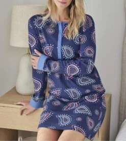 Liquette Manches Longues Bleu Marine Imprimé Fun Et Coloré