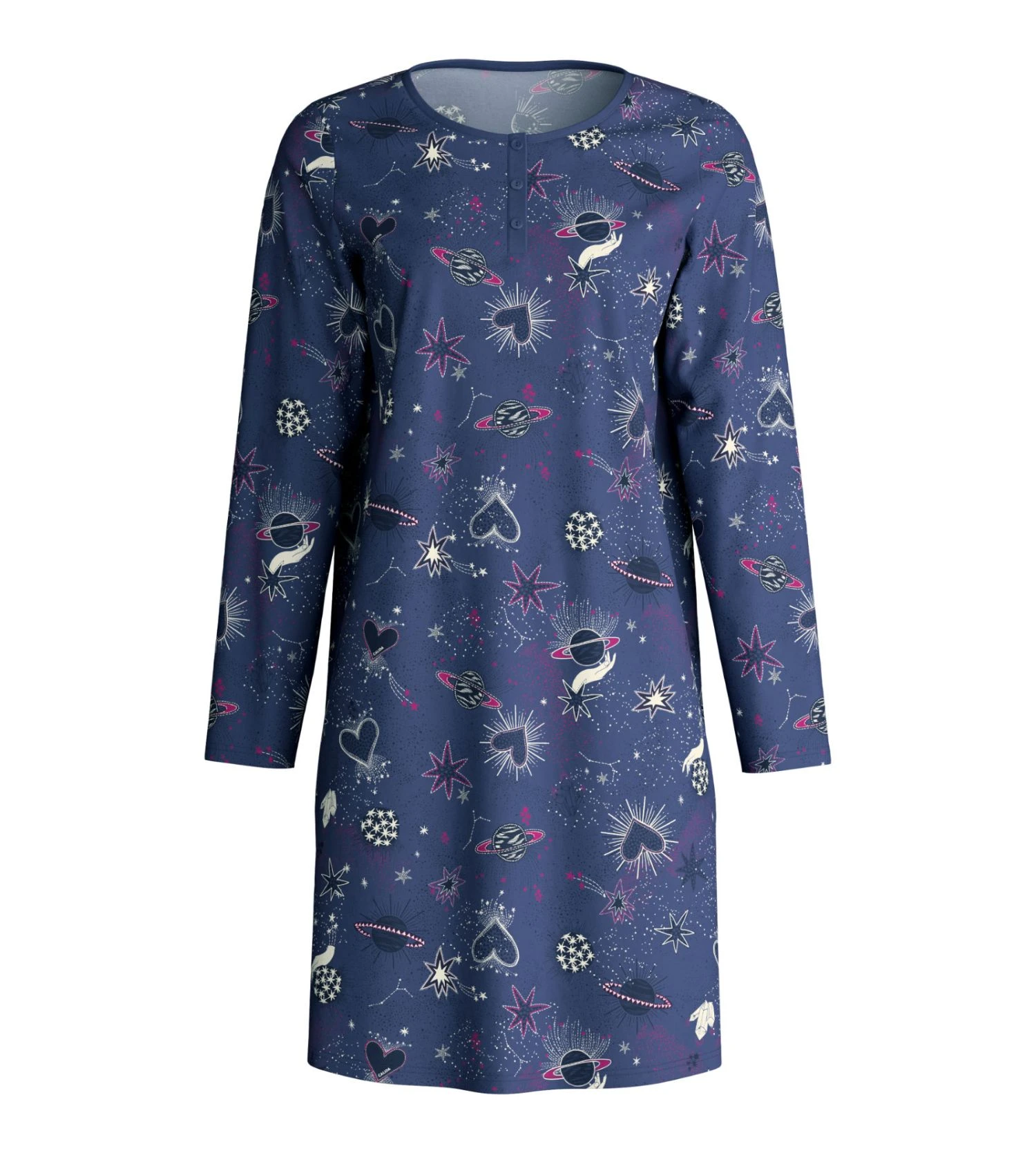 Calida Liquette Manches Longues Imprimée En Coton Bio Mystic Nights Cobalt Blue 4 Calida Liquette Manches Longues Imprimée En Coton Bio Mystic Nights Cobalt Blue – Image 2