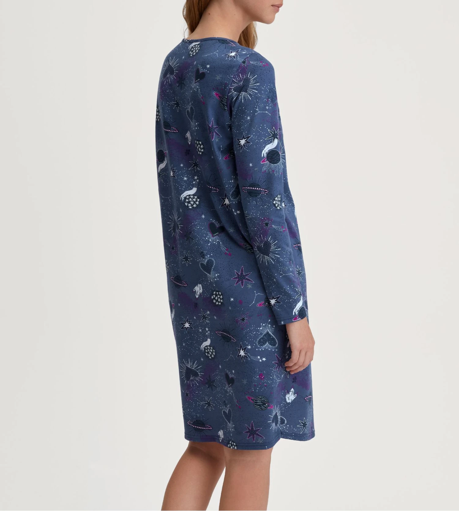 Calida Liquette Manches Longues Imprimée En Coton Bio Mystic Nights Cobalt Blue 6 Calida Liquette Manches Longues Imprimée En Coton Bio Mystic Nights Cobalt Blue – Image 4