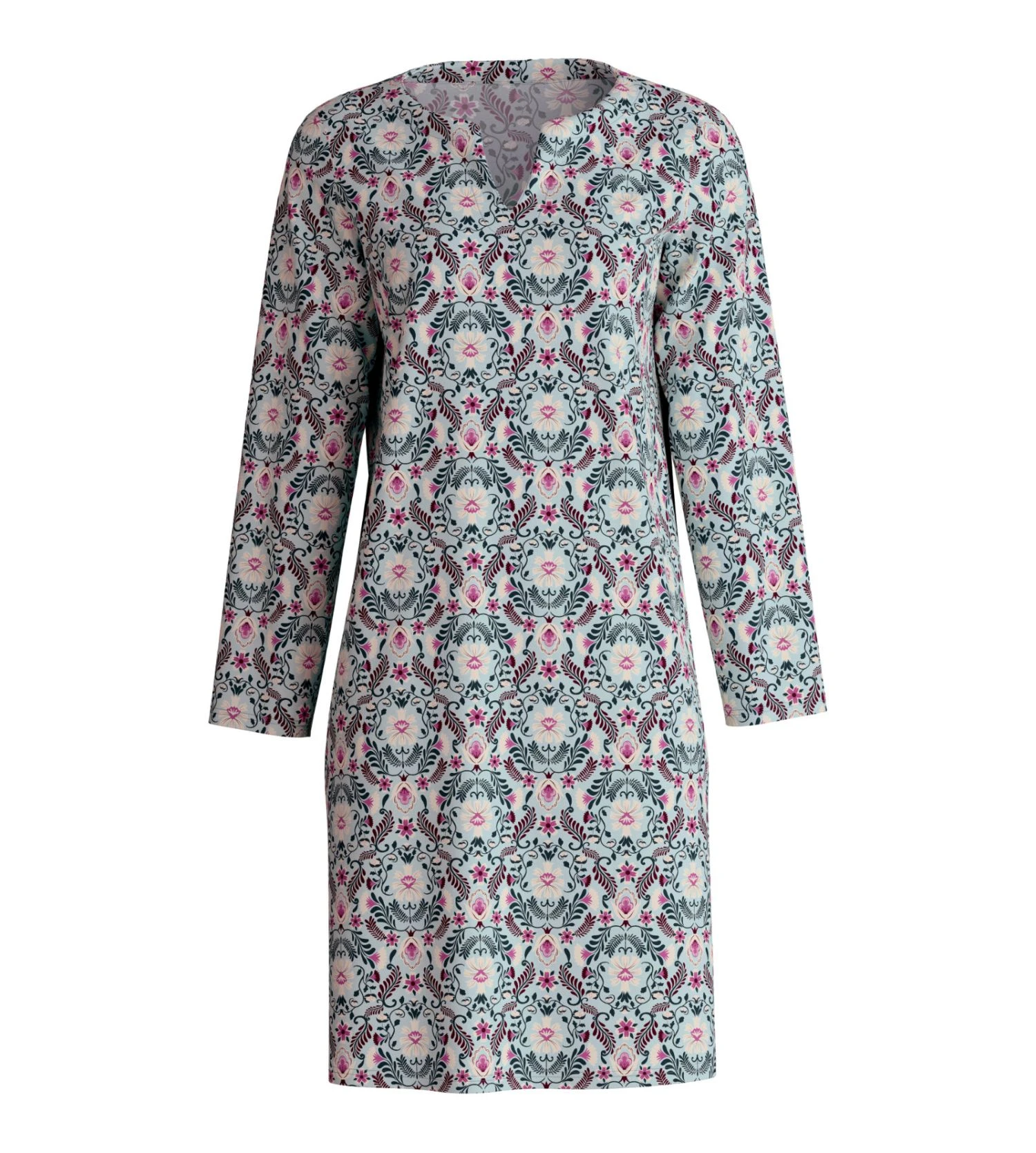 Calida Liquette Fine En Coton Imprimé Pour Femme Autumn Dreams Smoke Blue 4 Calida Liquette Fine En Coton Imprimé Pour Femme Autumn Dreams Smoke Blue – Image 2