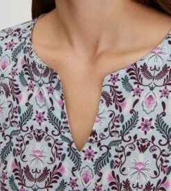 Calida Liquette Fine En Coton Imprimé Pour Femme Autumn Dreams Smoke Blue 8 Calida Liquette Fine En Coton Imprimé Pour Femme Autumn Dreams Smoke Blue -Lingerie Sipp liquette femme coton manches longues smoke blue 2