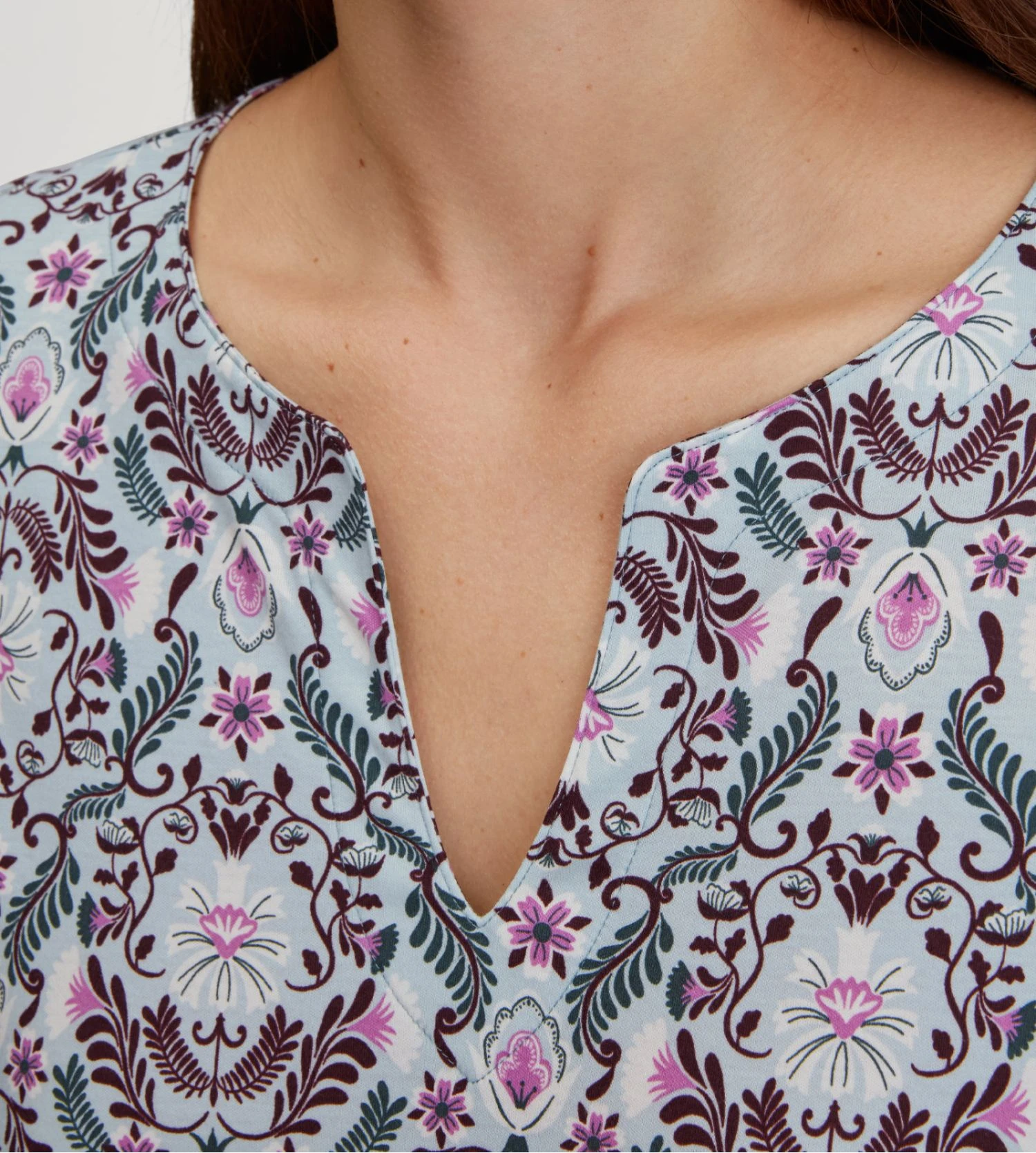 Calida Liquette Fine En Coton Imprimé Pour Femme Autumn Dreams Smoke Blue 5 Calida Liquette Fine En Coton Imprimé Pour Femme Autumn Dreams Smoke Blue – Image 3