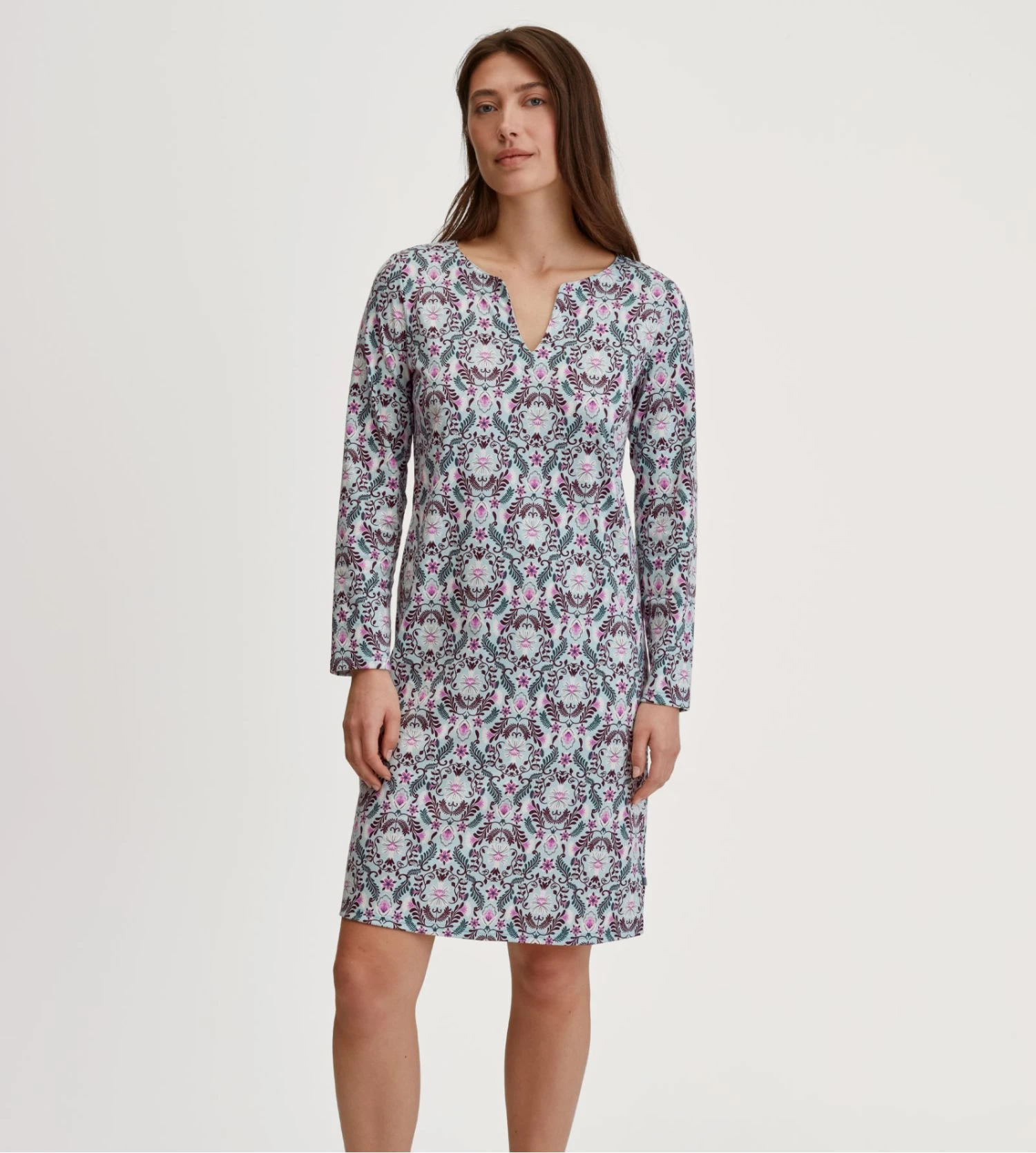 Calida Liquette Fine En Coton Imprimé Pour Femme Autumn Dreams Smoke Blue 3 Calida Liquette Fine En Coton Imprimé Pour Femme Autumn Dreams Smoke Blue