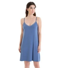 Massana Bleu Uni - Nuisette Fluide en Viscose à Bretelles Fines 7 Massana Bleu Uni - Nuisette Fluide en Viscose à Bretelles Fines -Lingerie Sipp liquette fines bretelles bleu decollete v 1