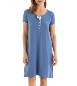 Liquette Bleue à Manches Courtes -Lingerie Sipp liquette manches courtes bleu 1