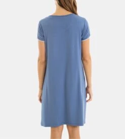 Liquette Bleue à Manches Courtes -Lingerie Sipp liquette manches courtes bleu 2