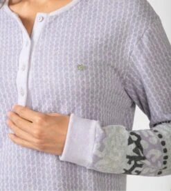 Massana Liquette Polaire Lilas à Motif Jacquard – Chemise de Nuit Chaude à Manches Longues 8 Massana Liquette Polaire Lilas à Motif Jacquard – Chemise de Nuit Chaude à Manches Longues -Lingerie Sipp liquette polaire jacquard lilas 2