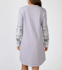 Massana Liquette Polaire Lilas à Motif Jacquard – Chemise de Nuit Chaude à Manches Longues 9 Massana Liquette Polaire Lilas à Motif Jacquard – Chemise de Nuit Chaude à Manches Longues -Lingerie Sipp liquette polaire jacquard lilas 3