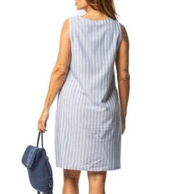 Liquette Sans Manches à Rayures Bleu Ciel -Lingerie Sipp liquette sans manches rayures bleu 1