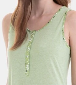 Massana Liquette Vert Pistache avec Imprimé – Chemise de Nuit Sans Manches Boutonnée 10 Massana Liquette Vert Pistache avec Imprimé – Chemise de Nuit Sans Manches Boutonnée -Lingerie Sipp liqyette sans manches vert pistache 2