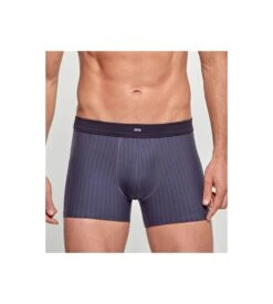 Lot de 2 Boxers Homme Impetus Coton Stretch Marine et Gris - 1 Uni & 1 Rayé -Lingerie Sipp lot de 2 boxers homme en coton marine gris e45 1