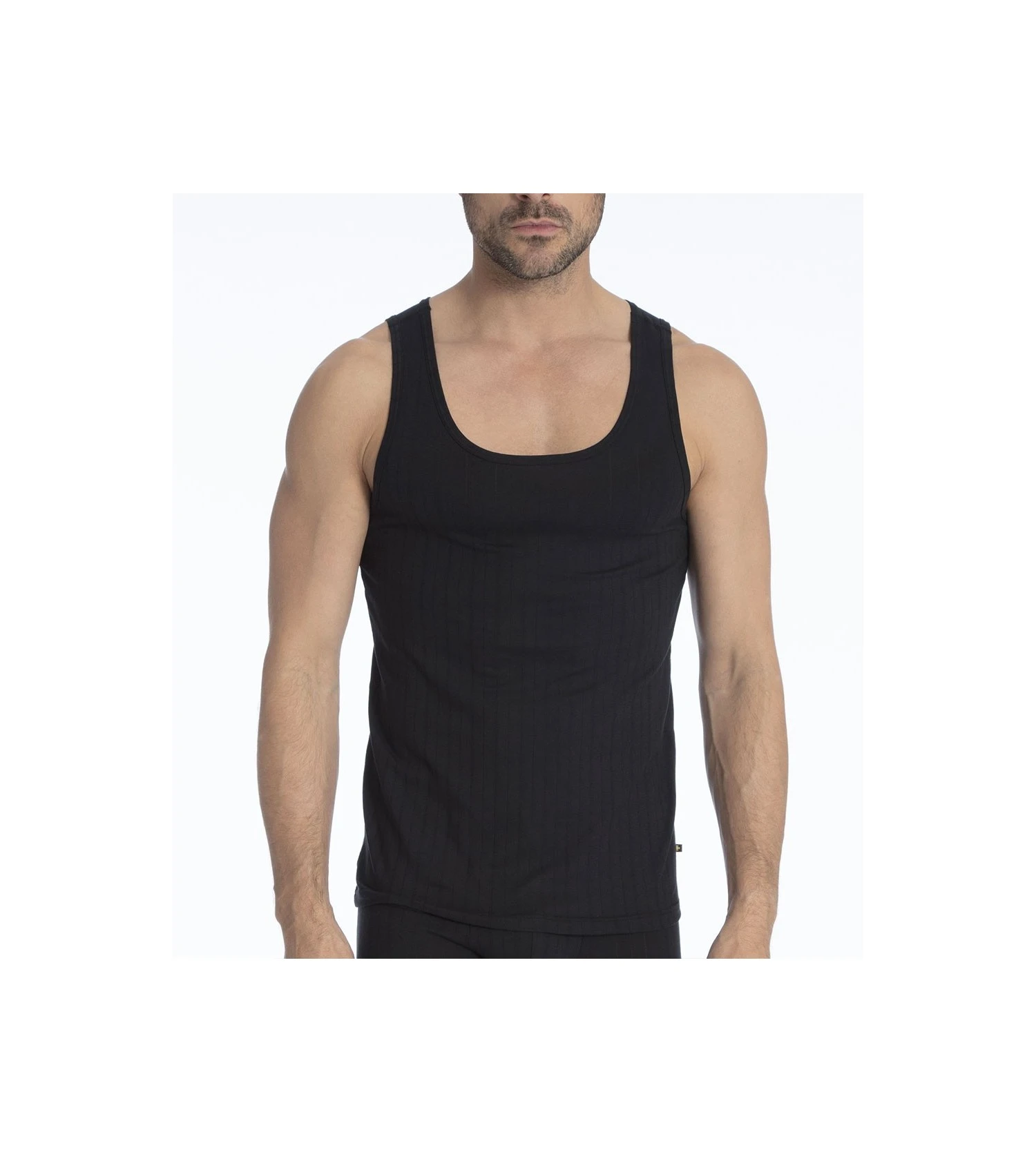 Calida Pure & Style Noir – Maillot de Corps Athlétique en Coton Pima et Texture Mille-raies 3 Calida Pure & Style Noir – Maillot de Corps Athlétique en Coton Pima et Texture Mille-raies