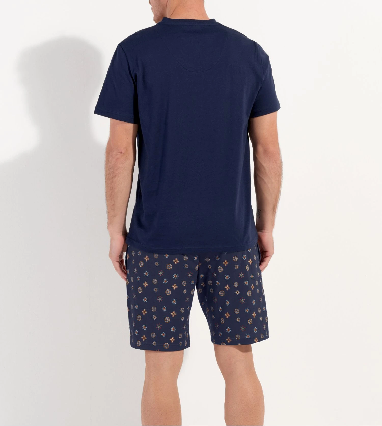 Pyjama Court Homme Mandala Bleu Marine 6 Pyjama Court Homme Mandala Bleu Marine – Image 4