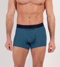 Boxer HOM Martinez Bleu Imprimé – Ouverture Horizontale HO1 en Coton & Modal