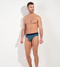 Hom Martinez Slip HO1 à Ouverture Horizontale – Imprimé Graphique Bleu -Lingerie Sipp martinez slip mini ho1 bleu imprime 4