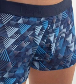 Hom Boxer Mekong Blue Geometric Print – Silky Microfiber Anti-Compression Trunk -Lingerie Sipp mekong boxer i0bi blue print bleu 2