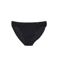 Hom Micro Slip Chic Noir – Microfibre à Rayures Semi-Transparentes Haute Couture -Lingerie Sipp micro slip raye en microfibre chic noir 1