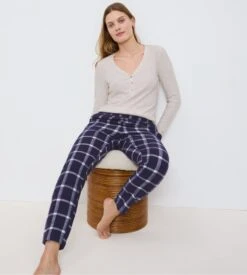 Triumph Pantalon à Carreaux Gris - Mix & Match en Flanelle de Coton - Coupe Droite Homewear -Lingerie Sipp mix and match pantalon coton grey combination 4