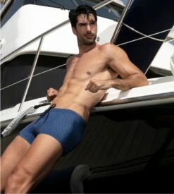 Hom Boxer De Bain Morny Navy Print