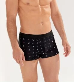 Hom Boxer HO1 Nevada Noir – Sous-vêtement Imprimé en Coton Modal à Ouverture Horizontale -Lingerie Sipp nevada boxer h noir 4