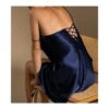 Nuisette En Satin Avec Laçage Dos Dark Navy -Lingerie Sipp nuisette en satin avec lacage dos dark navy 310