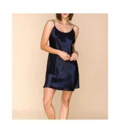 Nuisette En Satin Avec Laçage Dos Dark Navy 11 Nuisette En Satin Avec Laçage Dos Dark Navy -Lingerie Sipp nuisette en satin avec lacage dos dark navy 310 2