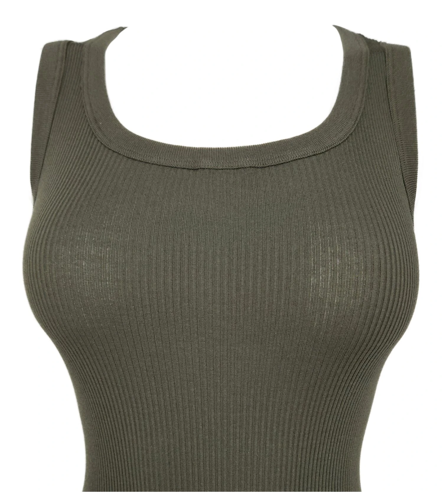 Oscalito Vert Ginepro - Débardeur en Coton Précieux Côtelé à Col Arrondi 4 Oscalito Vert Ginepro - Débardeur en Coton Précieux Côtelé à Col Arrondi – Image 2