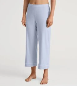 Calida Pantalon Large 7/8 Harmony Blue - Pantalon Fluide en Coton Supima Favourites Marine -Lingerie Sipp pantalon d 7 8 large 470 harmony blue bleu 1
