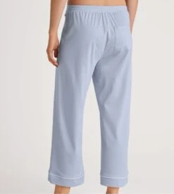 Calida Pantalon Large 7/8 Harmony Blue - Pantalon Fluide en Coton Supima Favourites Marine -Lingerie Sipp pantalon d 7 8 large 470 harmony blue bleu 2