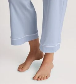 Calida Pantalon Large 7/8 Harmony Blue - Pantalon Fluide en Coton Supima Favourites Marine -Lingerie Sipp pantalon d 7 8 large 470 harmony blue bleu 3