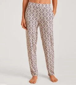 Calida Pantalon de Pyjama Femme Favourites Seduction – Imprimé Art Déco Light Macadamia
