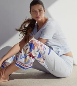 Calida Pantalon Large Femme Favourites Marine Harmony Blue – Pantalon de Nuit Fluide en Coton et Modal -Lingerie Sipp pantalon d large 470 harmony blue bleu 2