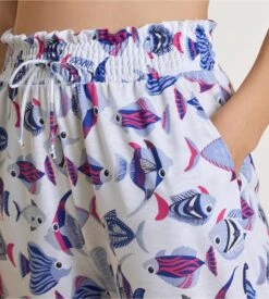 Calida Star White Favourites Serenity Floral Print – Wide Leg 7/8 Loungewear Pants -Lingerie Sipp pantalon d large 7 8 910 star white blanc 3