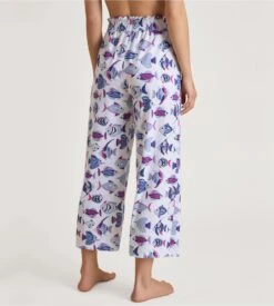 Calida Star White Favourites Serenity Floral Print – Wide Leg 7/8 Loungewear Pants -Lingerie Sipp pantalon d large 7 8 910 star white blanc 4