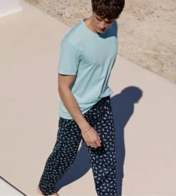 Calida Pantalon Homme RMX Sleep Weekend Pond Green - Printed Sporty Lounge Pants 13 Calida Pantalon Homme RMX Sleep Weekend Pond Green - Printed Sporty Lounge Pants -Lingerie Sipp pantalon droit homme 595 pond green 5