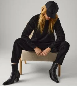 Pantalon à Pinces Noir -Lingerie Sipp pantalon droit pince noir 5