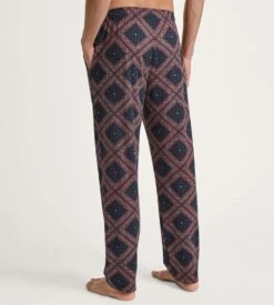 Calida Bas de Pyjama RMX Sleep Time Off Night Ink – Pantalon de Nuit Homme en Coton Imprimé Géométrique -Lingerie Sipp pantalon h droit 717 night ink 3