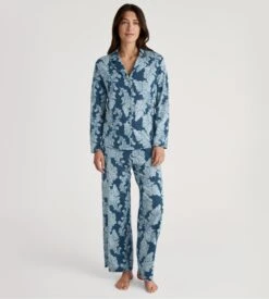 Calida Pantalon Large Femme Favourites Botanic Deep Dive Petrol - Loungewear Coton & Modal -Lingerie Sipp pantalon large femme 497 bleu 4