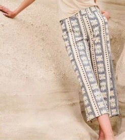 Calida Pantalon Large 7/8 Femme Imprimé Favourites Sun – Dune Beige Coton & Modal