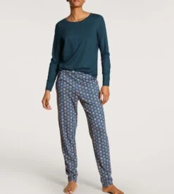 Calida Favourites Universe Pantalon Long Imprimé Ethnique - Petrol Deep Dive -Lingerie Sipp pantalon long pour femme 497 deep dive petrol 3