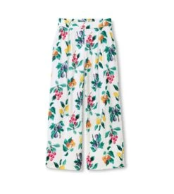 Calida Favourites Fruits Pantalon 7/8 Star White – Bas de Pyjama Imprimé en Coton et Tencel -Lingerie Sipp pantalon pour femme 910 star white 1