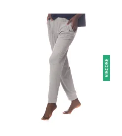Pantalon Resserré En Maille Côtelée GRIS