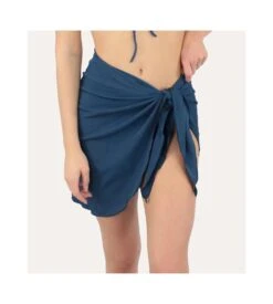 Janine Robin Allure Marine Navy – Textured Short Tie-On Lycra Sarong -Lingerie Sipp pareo court allure marine 18 3