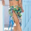 Paréo Imprimé Tropical Bleu/Vert -Lingerie Sipp pareo plage imprime bleu vert