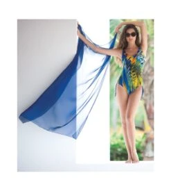 Par&eacute;o de Plage Sunflair Marine - Accessoire Uni Fluide et L&eacute;ger -Lingerie Sipp pareo uni basic sunflair marine 2