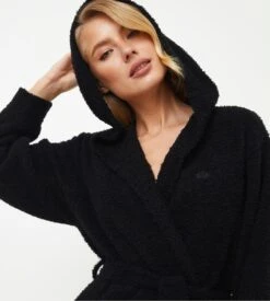 Peignoir à Bouclette Femme Rory Noir